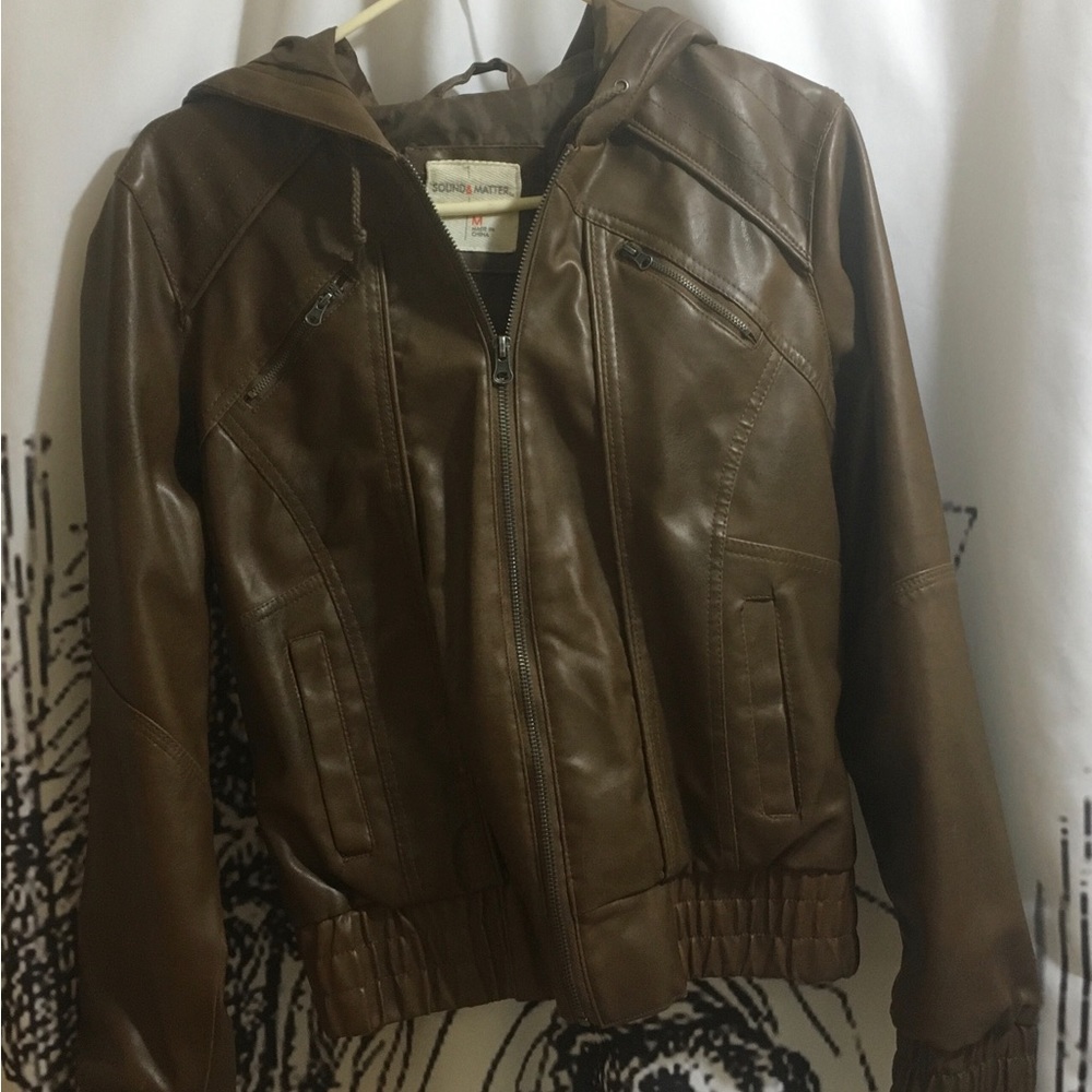 Bomber style leather jacket